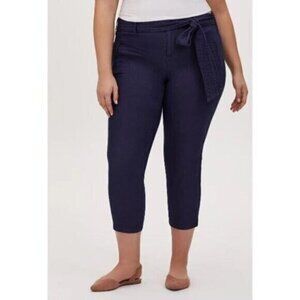 Torrid Crop Pants Size‎ 20 Self Tie Utility Twill Navy